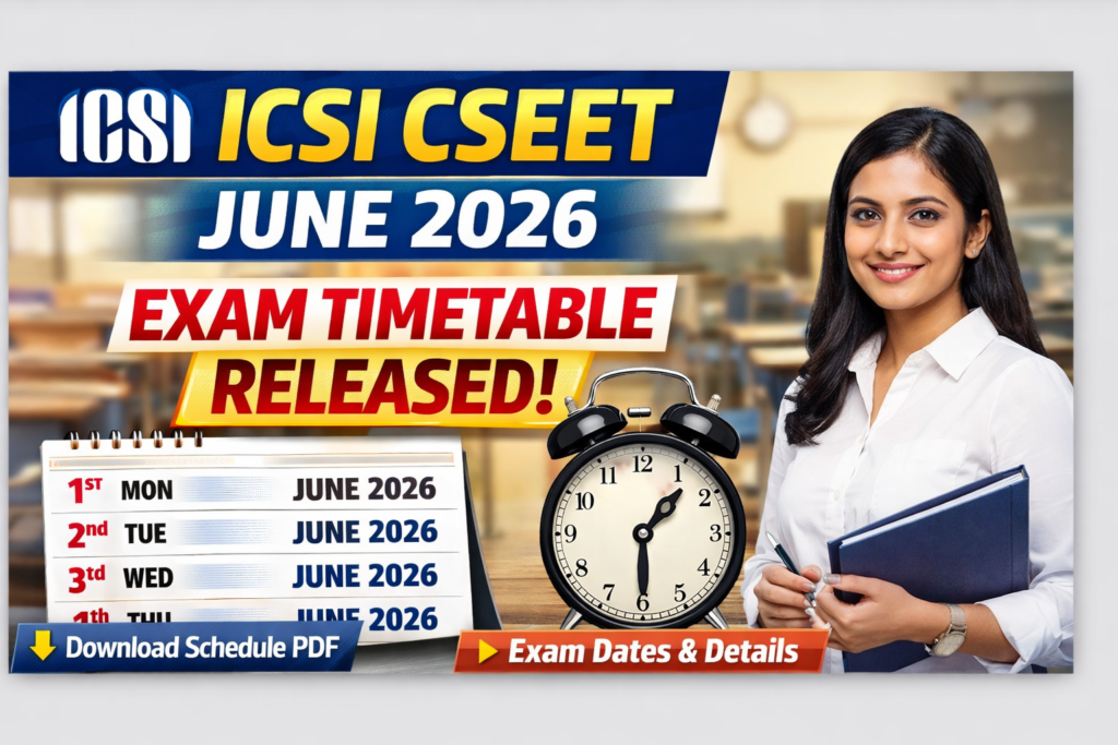 ICSI CSEET June 2026 Timetable